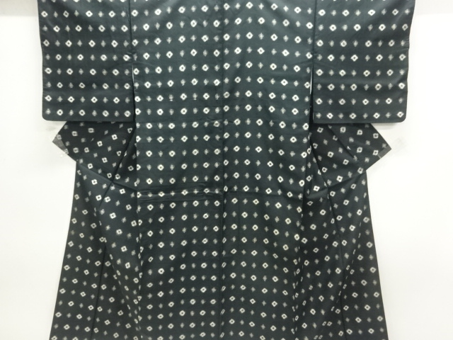 アンティーク　花模様織出し銘仙着物